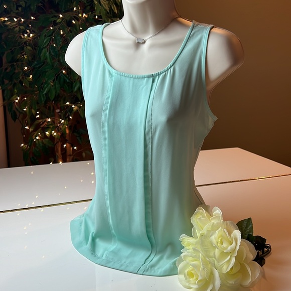 ANN TAYLOR SEA FOAM GREEN SLEEVELESS TOP SIZE SMALL - Picture 3 of 16